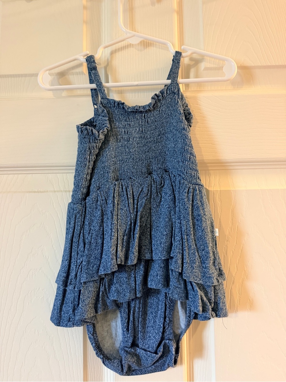 Posh Peanut Blue Ruffle Romper